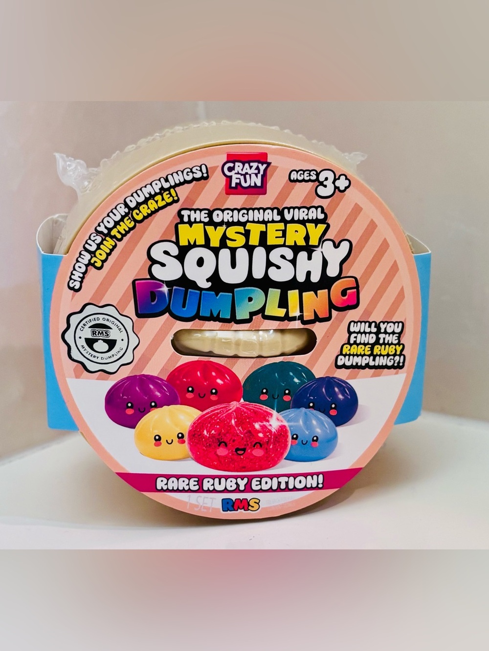 Crazy Fun RMS DUMPLING VIRAL Mystery Dumpling Rare Ruby Edition Squishy